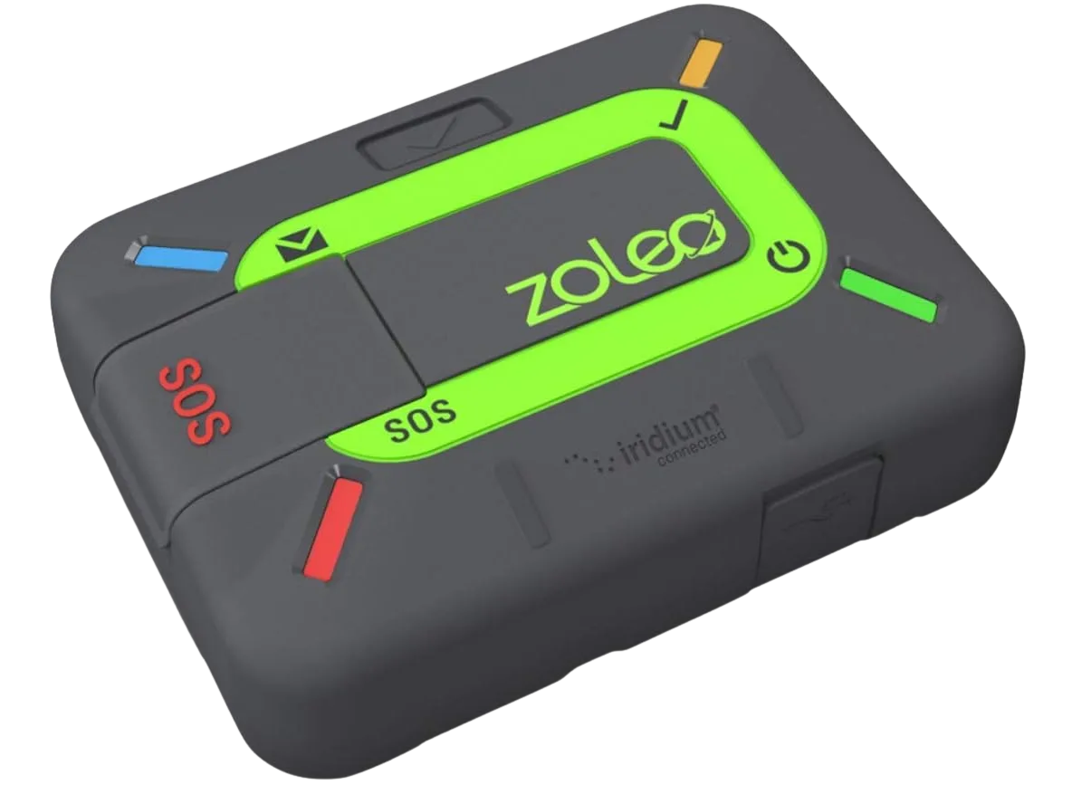 ZOLEO satellite communicator that pairs with a smartphone app