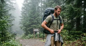 Backpack Hurting Your Shoulders? Fix the Fit Bottom-Up Hiker adjusting a properly fitted backpack hip belt on the iliac crest at a trailhead