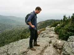 Best Hikes in Vermont Sorted by Type of Hard Hiker on the rocky Long Trail ridge below Mount Mansfield, one of the best hikes in Vermont