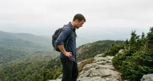 Best Hikes in Vermont Sorted by Type of Hard Hiker on the rocky Long Trail ridge below Mount Mansfield, one of the best hikes in Vermont