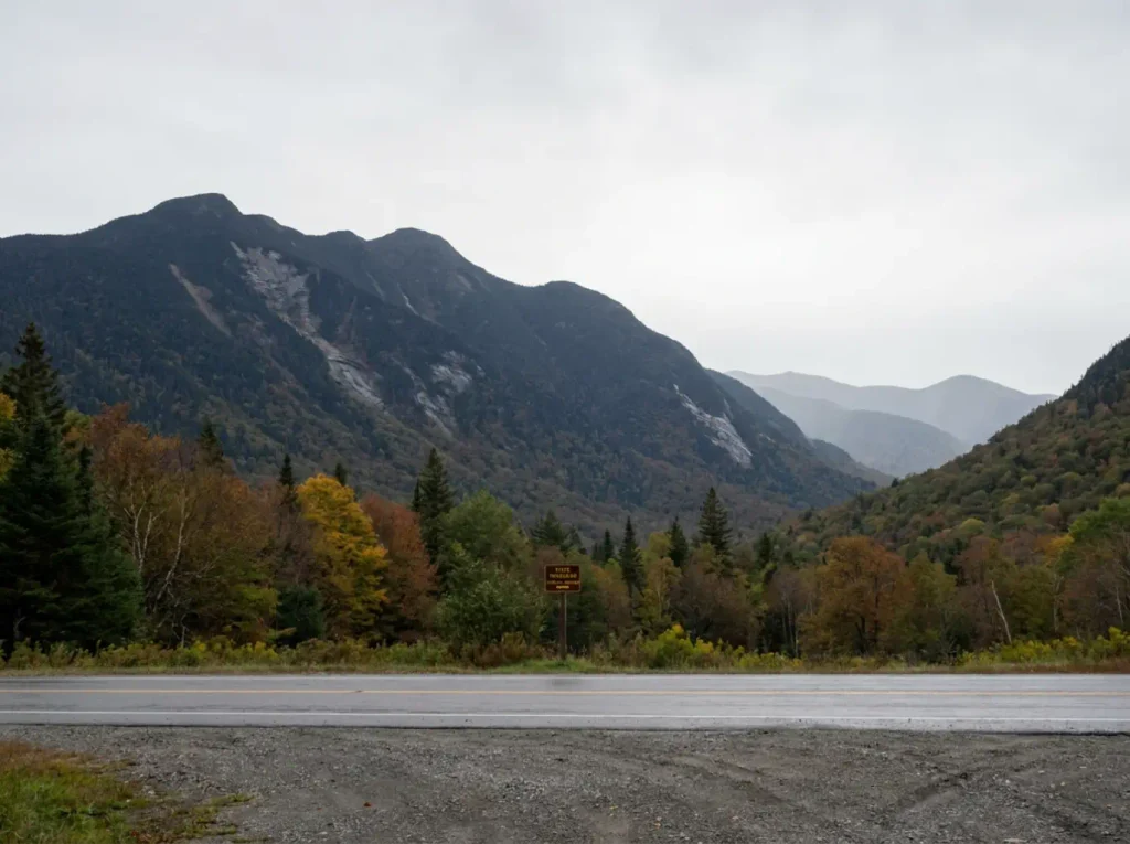 Adirondack High Peaks ridgeline from the Route 73 corridor, the longer of New York's two hiking ranges