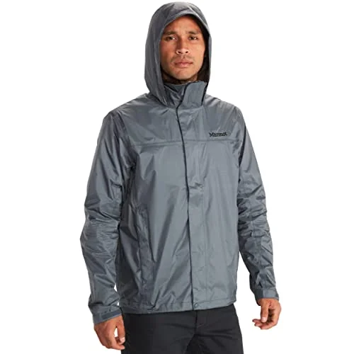 Marmot PreCip Eco Jacket, a seam-taped budget rain shell with pit zips for hiking