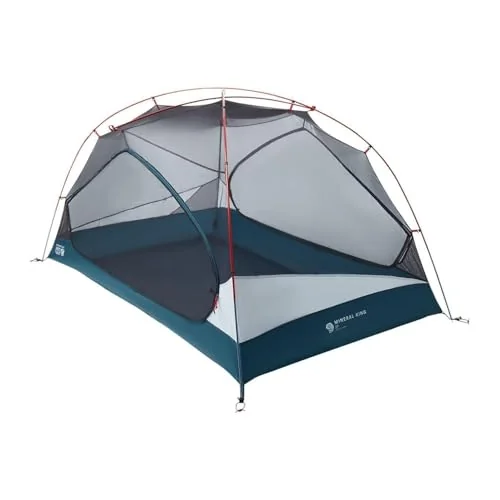 Mountain Hardwear Mineral King 2 freestanding three-season backpacking tent pitched at a forest campsite