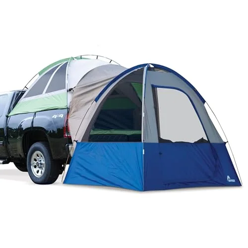 Napier Backroadz 13 Series truck bed tent with Sportz Link shelter attached at the tailgate
