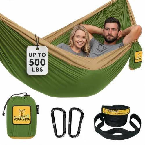 Wise Owl Outfitters camping hammock with tree straps included for beginner backpackers